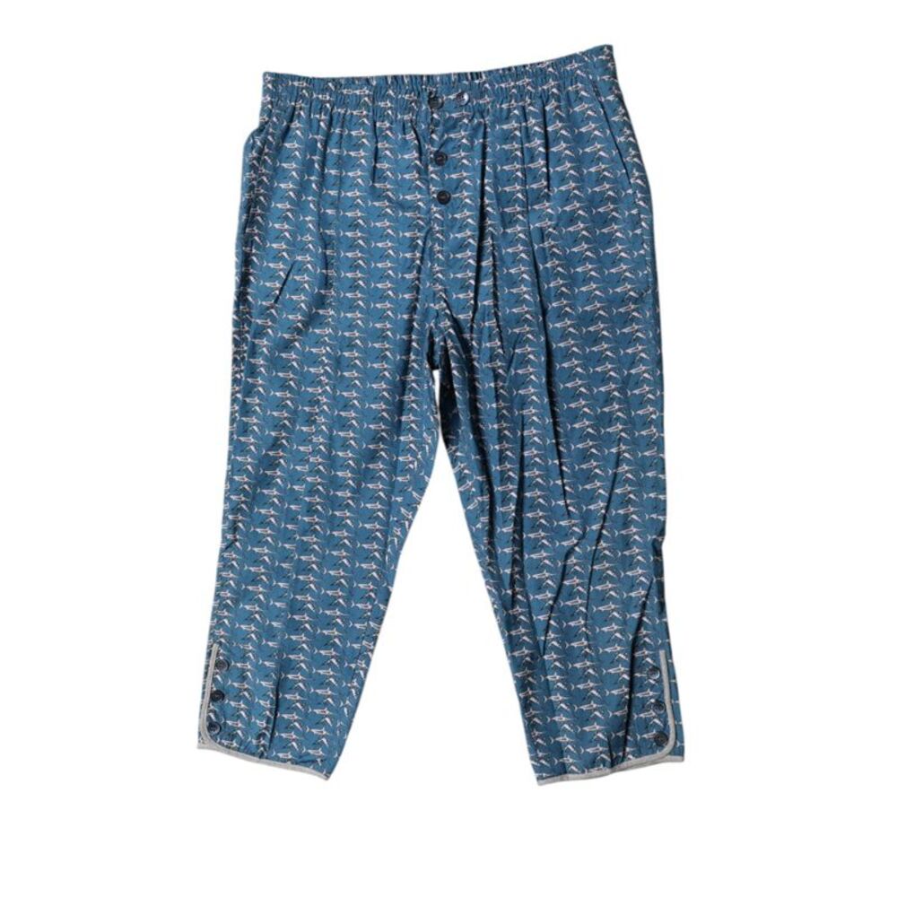 Dolce & Gabbana Blue Shark Print Cropped Beachwear Men's Swimwear